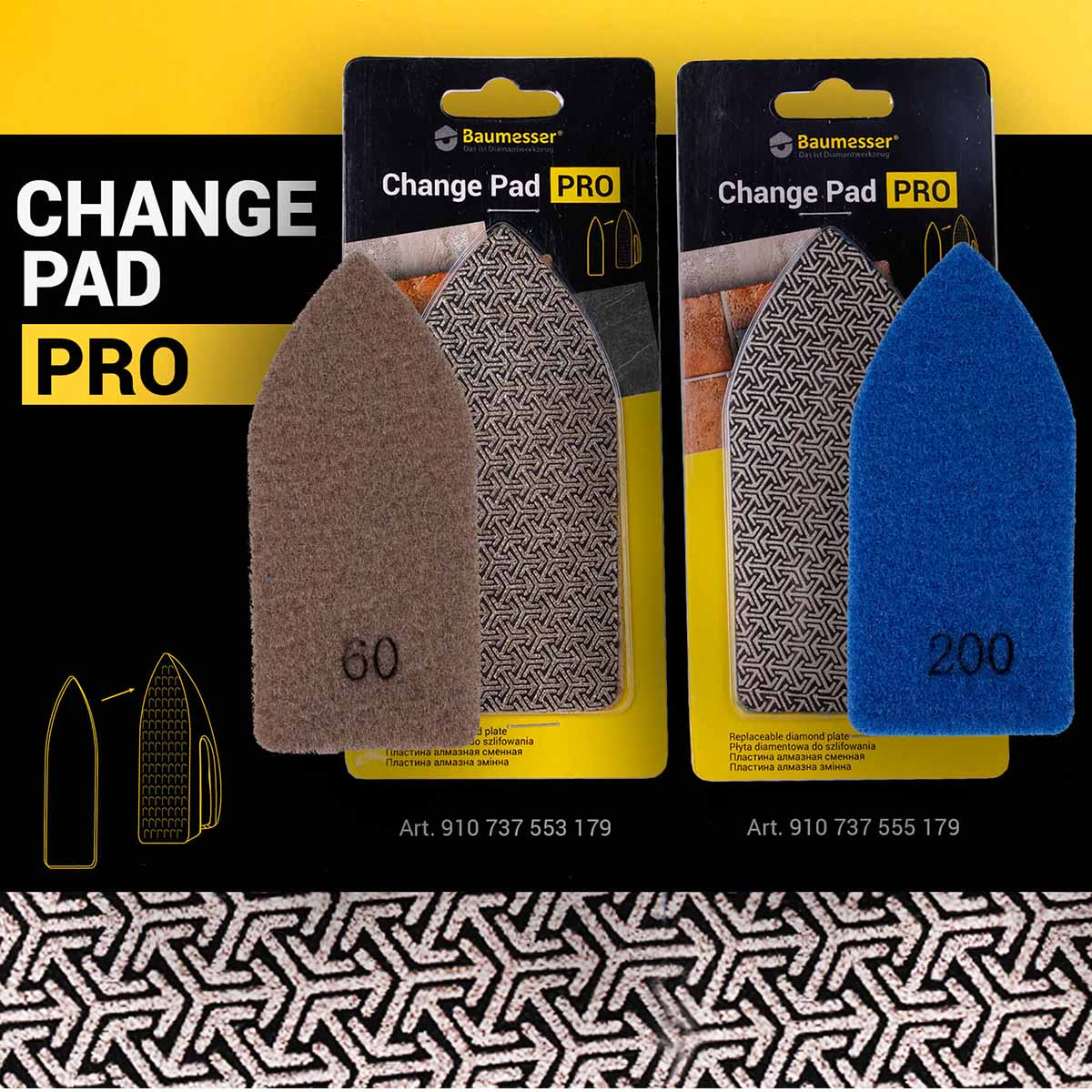 Poleer lihvklotsi Change Pad PRO asendustallad 60/200