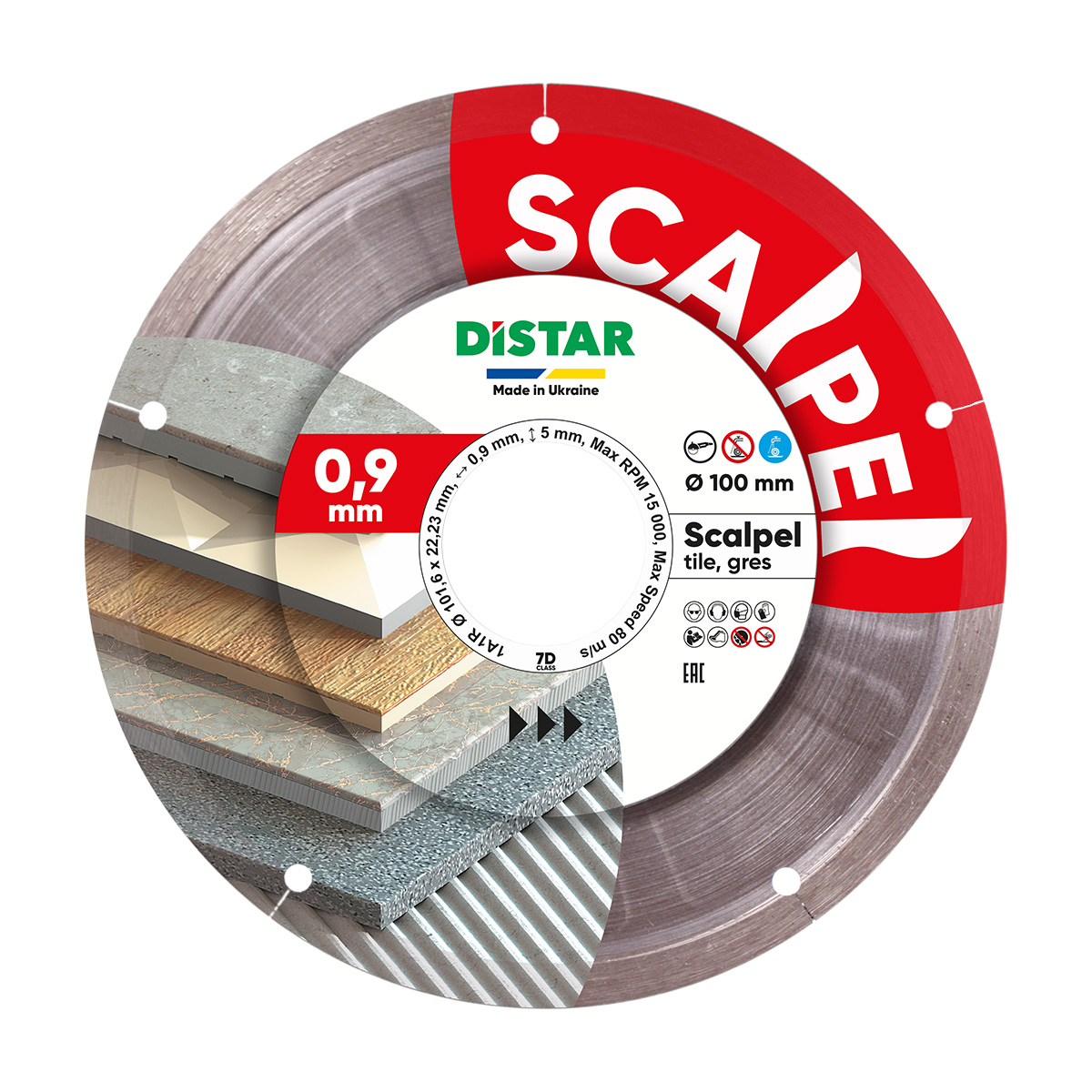 Distar Scalpel 101,6 × 0,9 × 22,23 mm teemantketas keraamilistele plaatidele